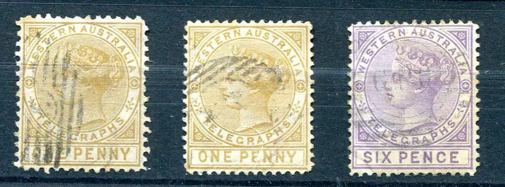 1879 1d bistre Perf. 14 & Perf. 12½ Telegraph pair ... Image 1++