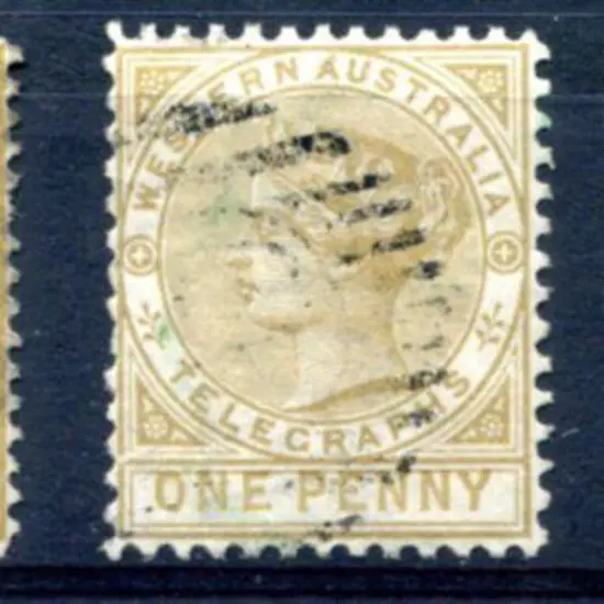 1879 1d bistre Perf. 14 & Perf. 12½ Telegraph pair ...