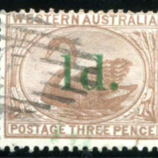 1885 "1d" surcharge in green on 3d brown. Fine ...