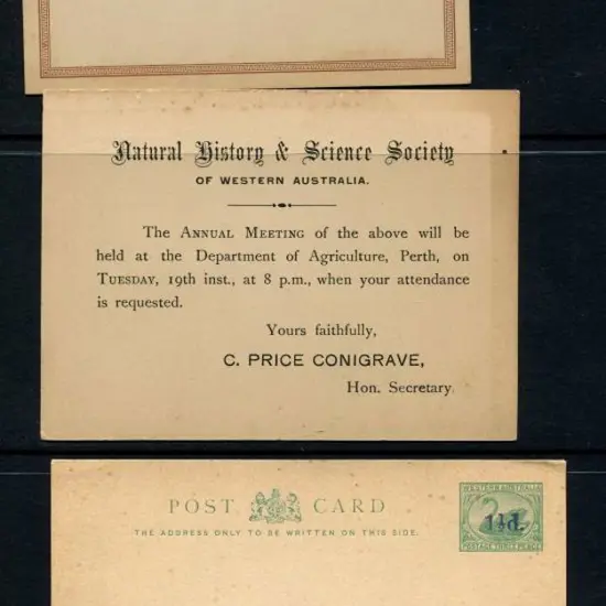 1890's ½d brown, 1d blue & 1½d green overstamped ...