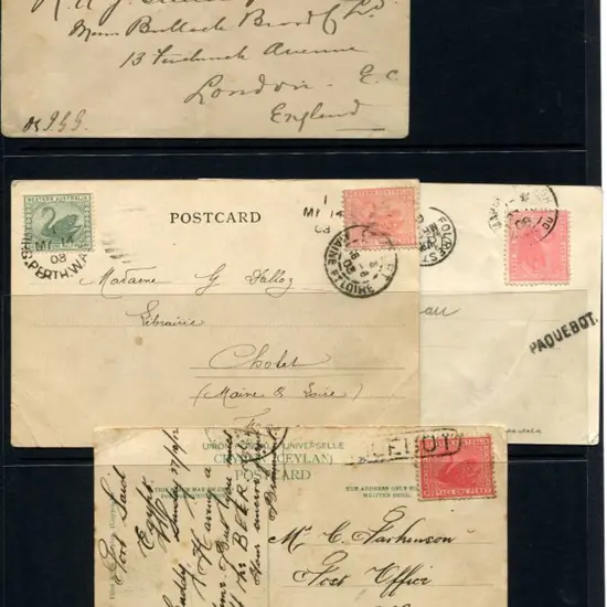1895 cover to England bearing GB 2½d QV tied by ...