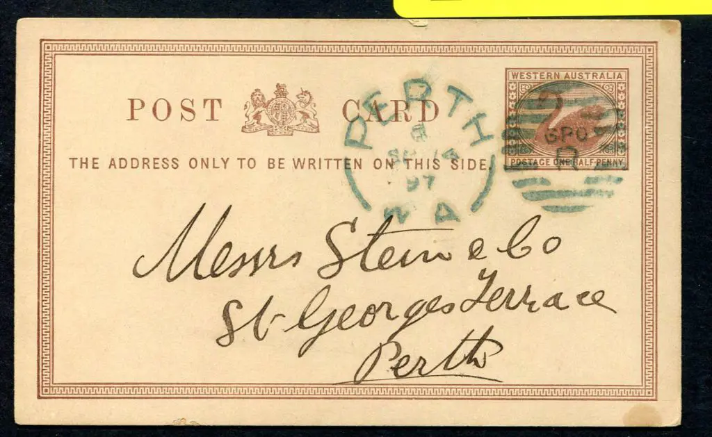 1897 (14th Sept) ½d brown Postcard (PC 1) with ... Image 1++