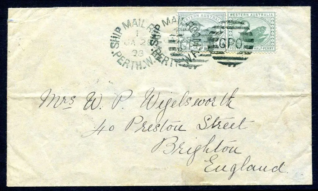 1898 (28th Jan) Perth Ship Mail Room duplex DxG-1 ... Image 1++