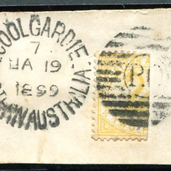 1899 (19th Jan) small piece with 2d bisect yellow ...