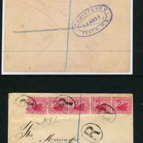 1899 (15th May) Cue 3b-d (1-2) on regd cover to ...
