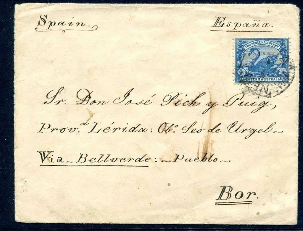 1901 (6th Oct) 2½d swan tied by New Norcia 3b ... Image 1++
