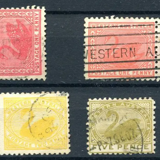 1902/1911 swan selection of V crown wmk, perf 11 ...
