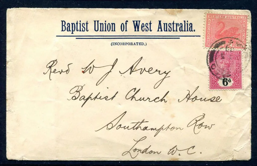 1903 (12th Oct) Bulong to Hobart env with 2d swan ... Image 1++