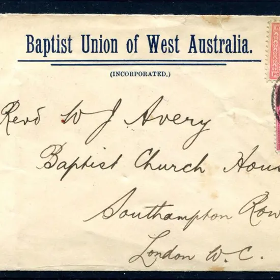 1903 (5th Nov) 1d swan & Ceylon QV 6¢ tied by ...
