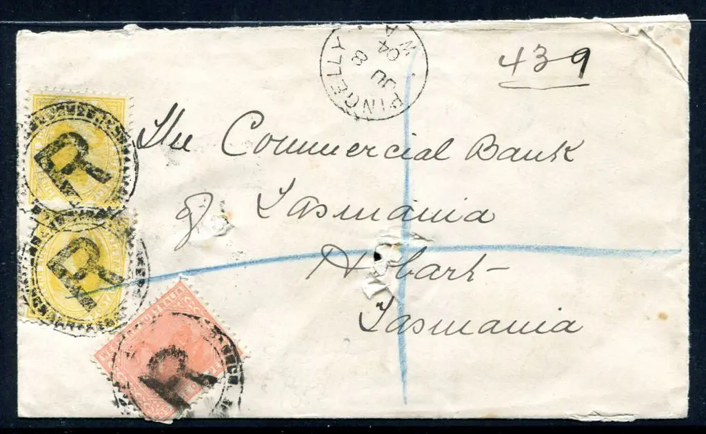 1904 (8th July) 1d & 2d x2 swans tied by cogged ... Image 1++