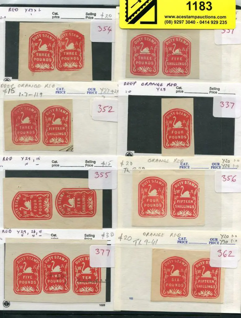 1905 Revenue Duty stamps (tombstones) on small ... Image 1++