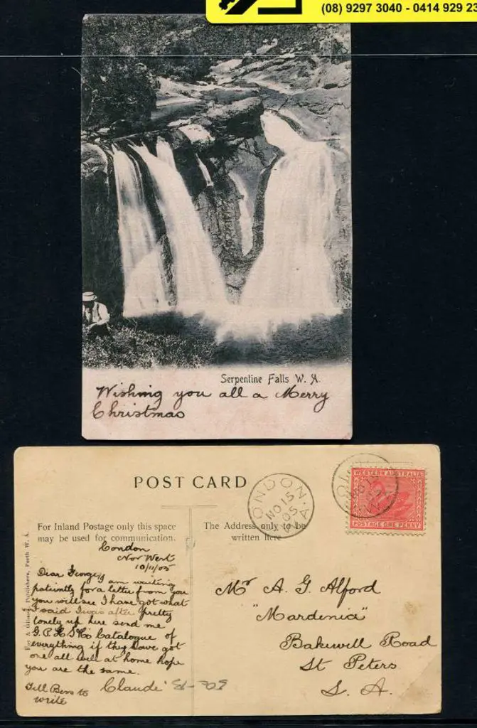1905 (15th Nov) "Serpentine Falls W.A." (Foy & ... Image 1++