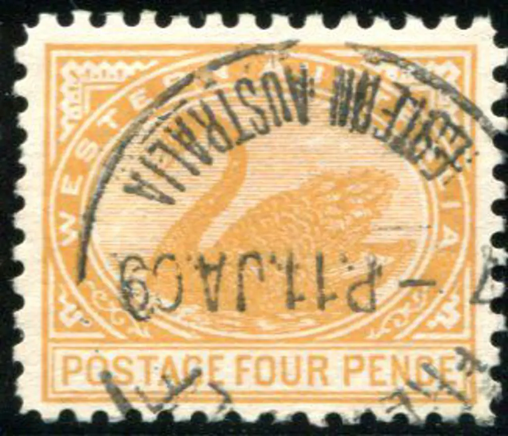 1905/12 4d pale chestnut swan perfined OS. Good to ... Image 1++
