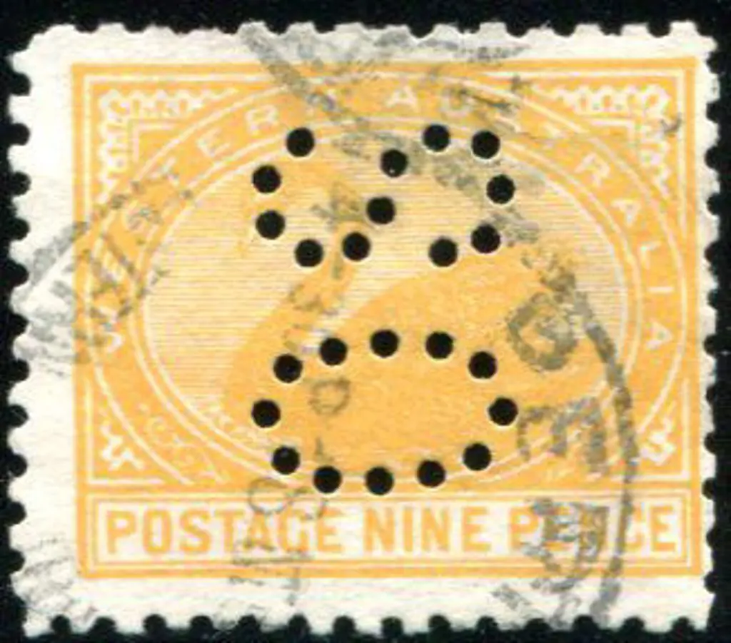 1905/12 9d orange swan perfined OS. Good to fine ... Image 1++