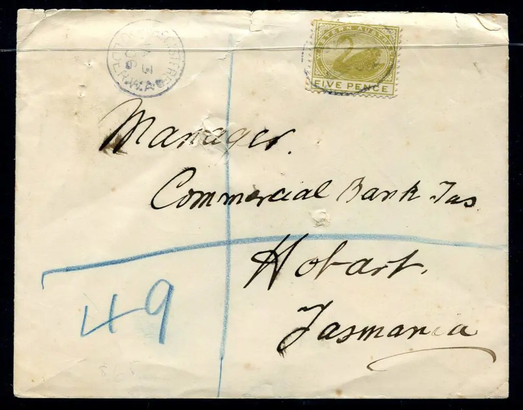 1906 (3rd Jan) 5d swan tied by oval R registered ... Image 1++