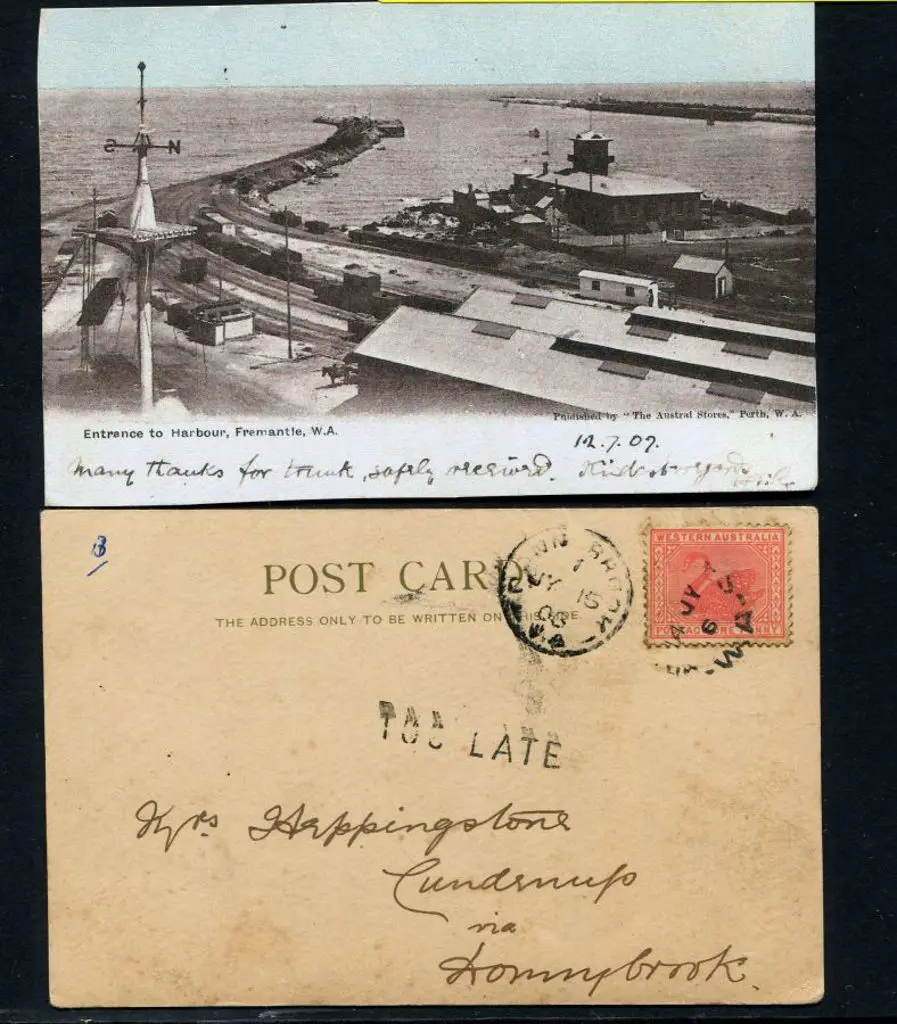 1906 (15th Jun) "Entrance to Harbour, Fremantle, ... Image 1++