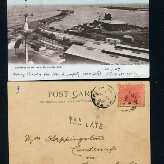 1906 (15th Jun) "Entrance to Harbour, Fremantle, ...