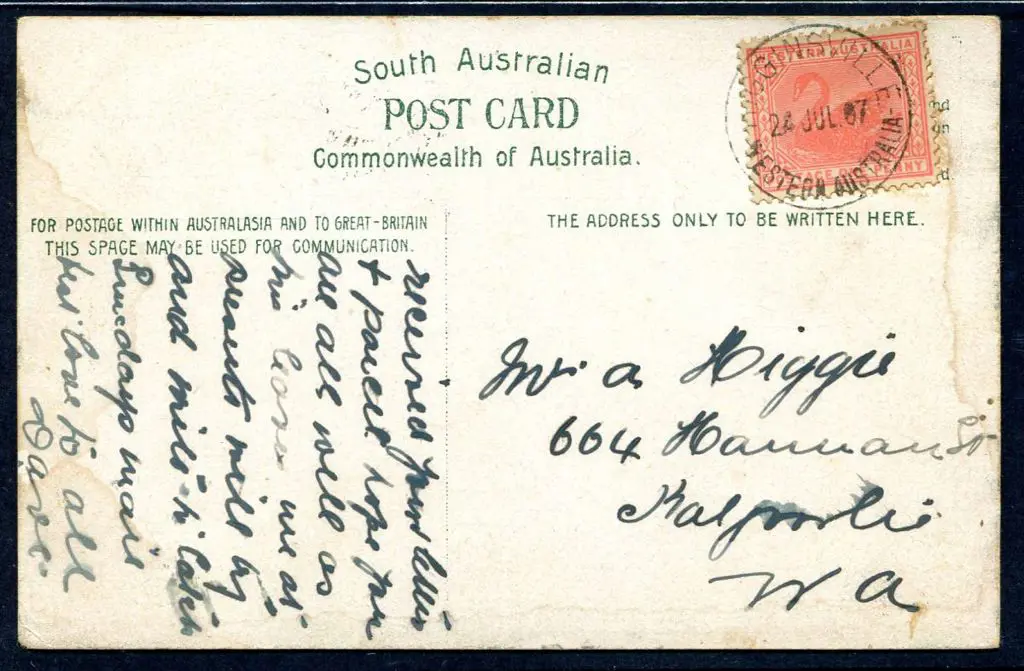 1907 (24th Jul) "Queens Gardens Perth, WA" ... Image 1++