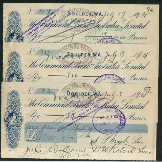 1908 "The Commercial Bank of Australia Limited" ...