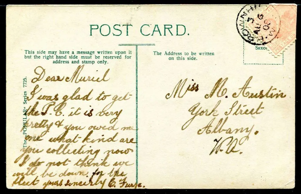 1908 (6th Aug) Floral coloured postcard addressed ... Image 1++