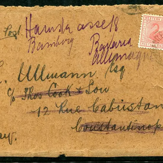 1909 (7th June) 1d swan tied by Fremantle cds on ...