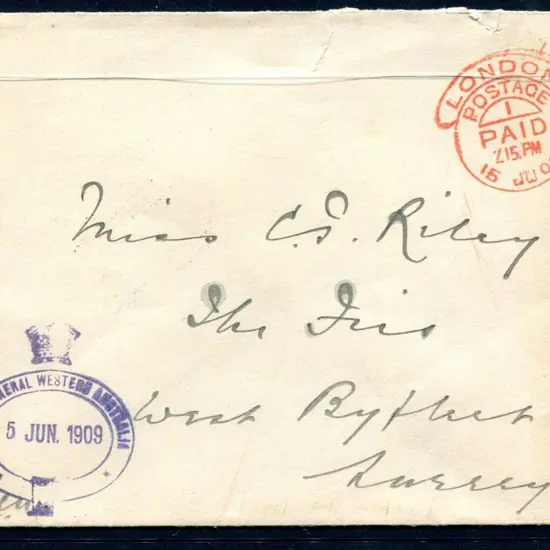 1909 (15th June) "Agent General Western Australia" ...