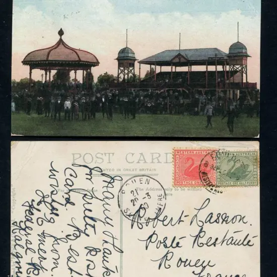 1909 (26th Aug) "Recreation Ground, boulder WA" ...