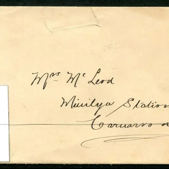 1910 (2nd Aug) Broome to Carnarvon cover with 2d ...