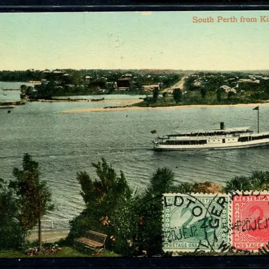 1912 (20th Jun) "South Perth from King's Park, WA" ...