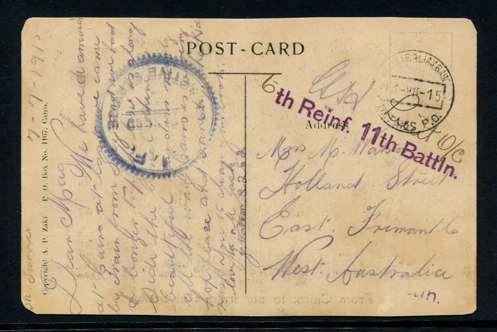 1915 (11th Dec) WWI Postcard by A.P. Zaki (Cairo) ... Image 1++