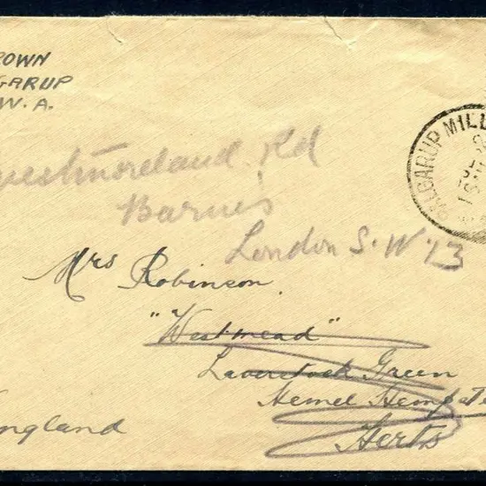 1942 (18th Aug) 2½d KGVI tied by Palgarup Mill A26 ...