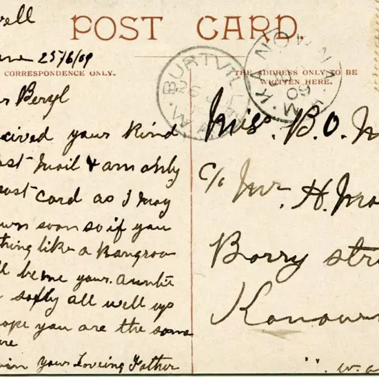 Burtville 3b (1-2) on W.A. Stanway Tapp postcard ...