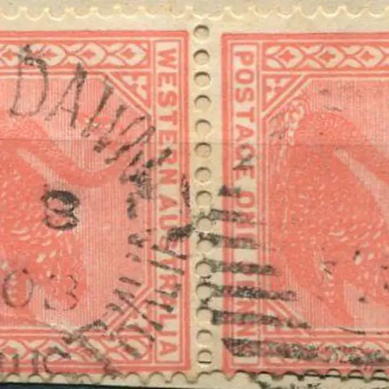 Day Dawn DxPO on 1d swan pair on piece dated DE 8 ...