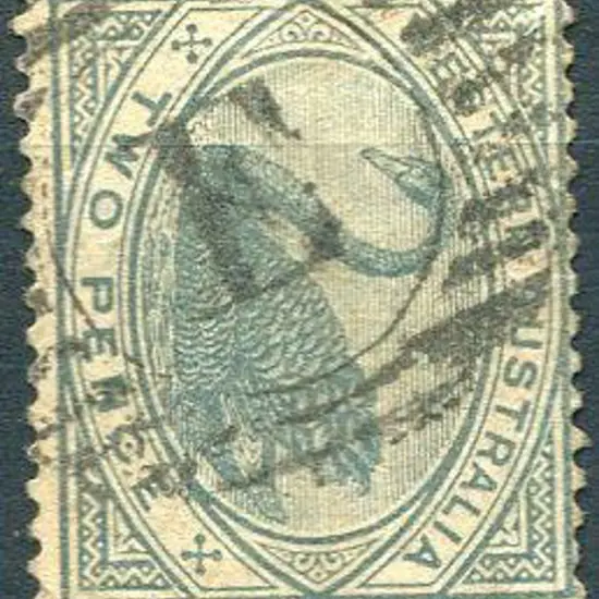 Etticup obliterator "E" on 2d swan. (1)