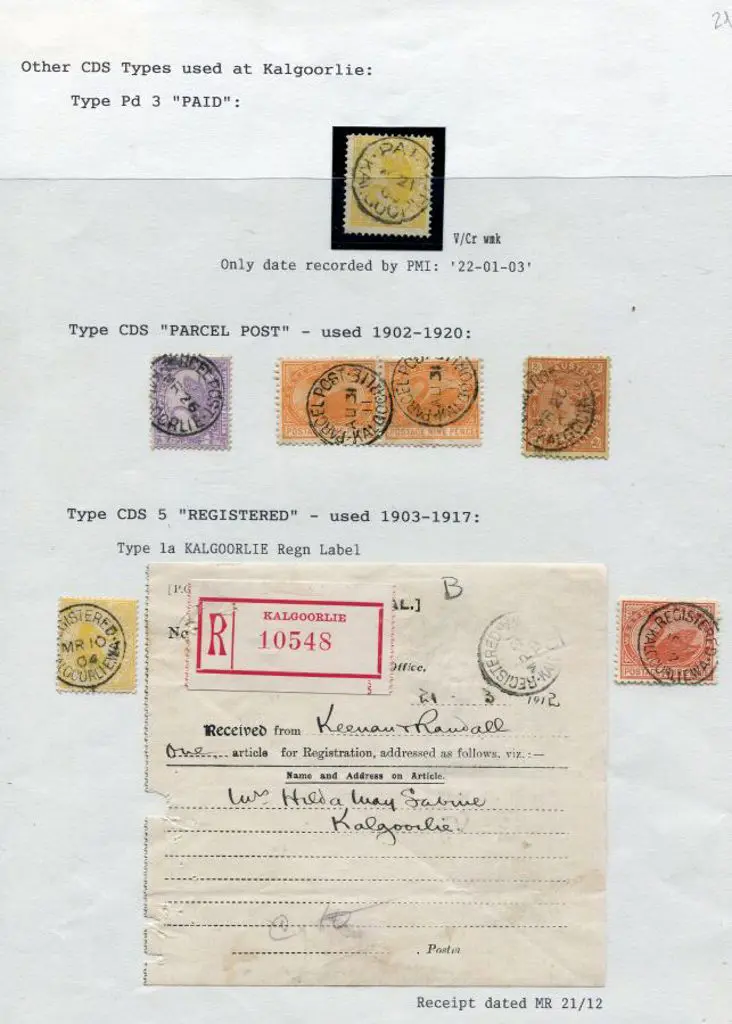 Kalgoorlie 1903 Paid Pd 3 (1), Parcel Post cds's ... Image 1++