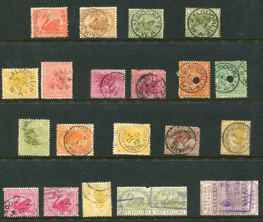 Kalgoorlie 1903-1913 variety of cds's on 12 swans ... Image 1++