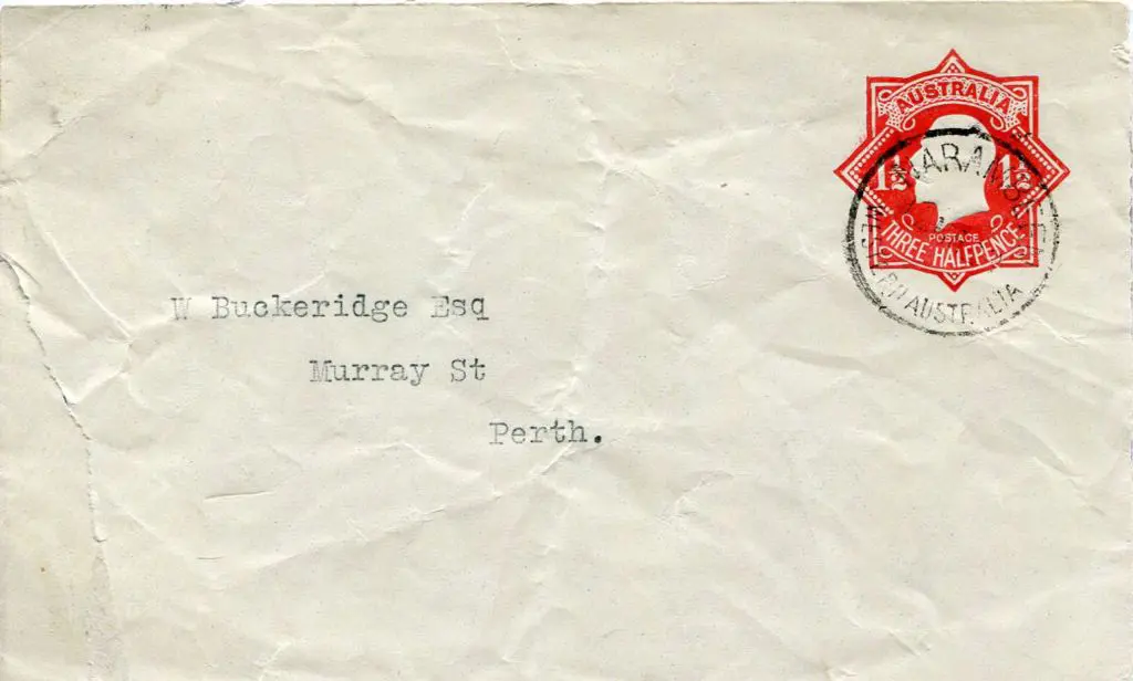 Narambeen cds dated 1 MR 22 on KGV 1½d PSE. Cover ... Image 1++