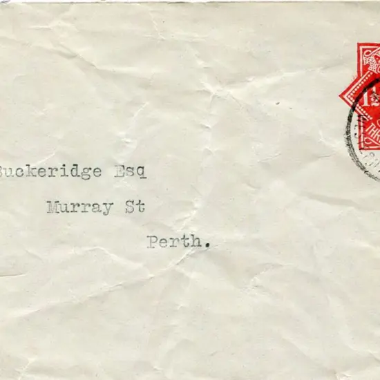Narambeen cds dated 1 MR 22 on KGV 1½d PSE. Cover ...