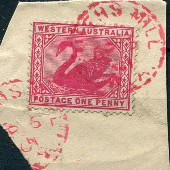 Smiths Mill 3b in red ink with one full strike ...