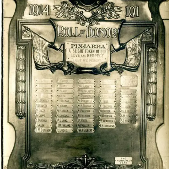 "1914-191 Roll of Honour Pinjarra A Slight ...