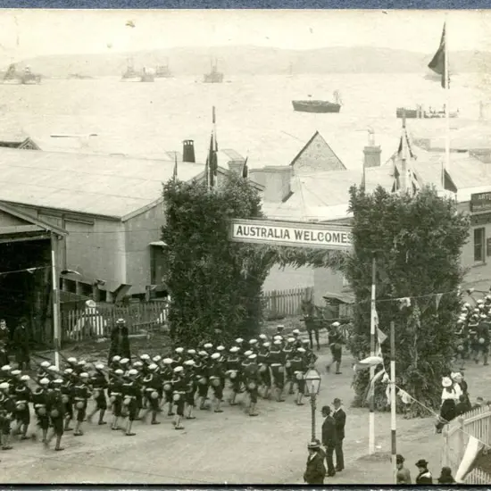 American sailors marching into Albany with the ...
