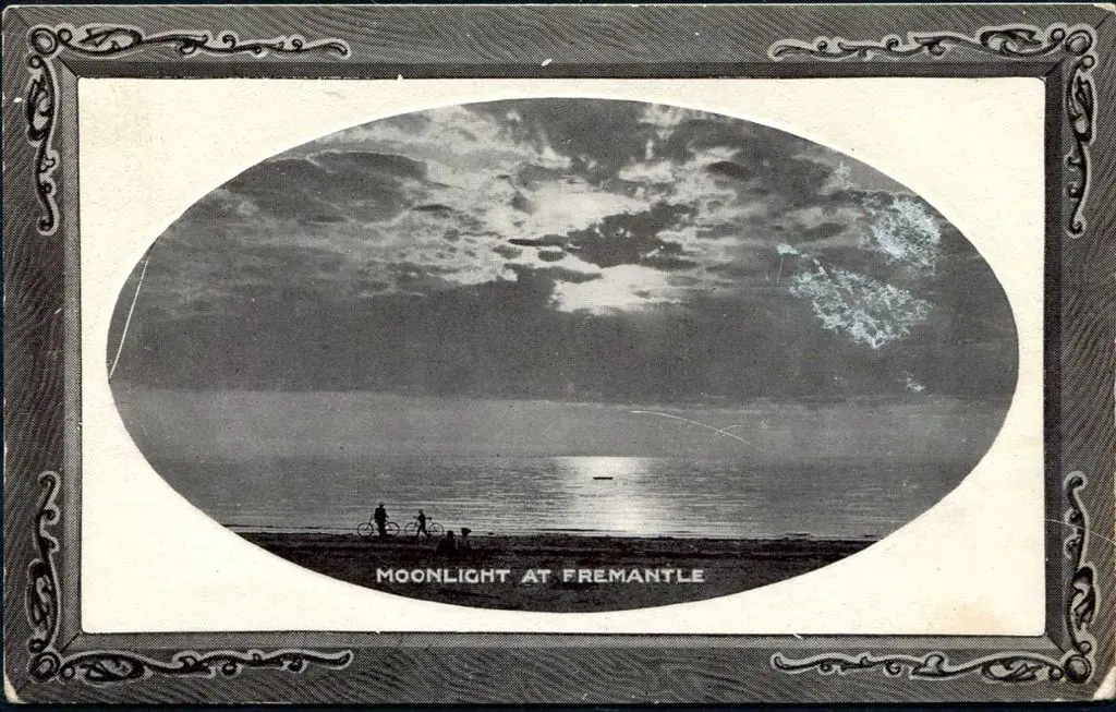 "Moonlight at Fremantle" b&amp;w card ... Image 1++