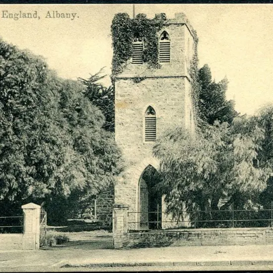 "Church of England, Albany" b&amp;w card ...