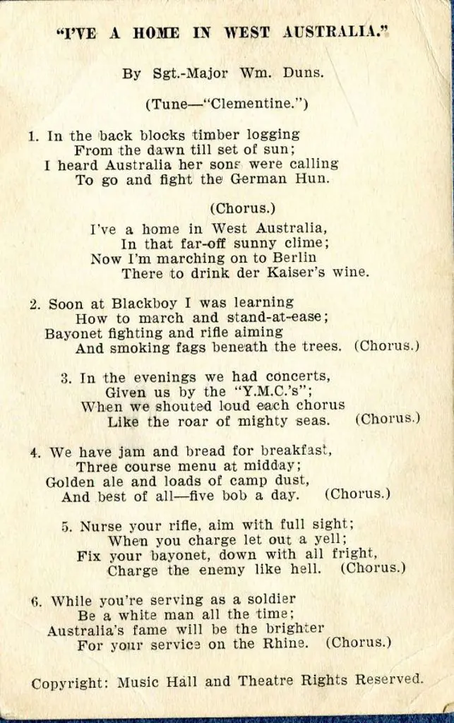 "I've a Home in West Australia" ... Image 1++
