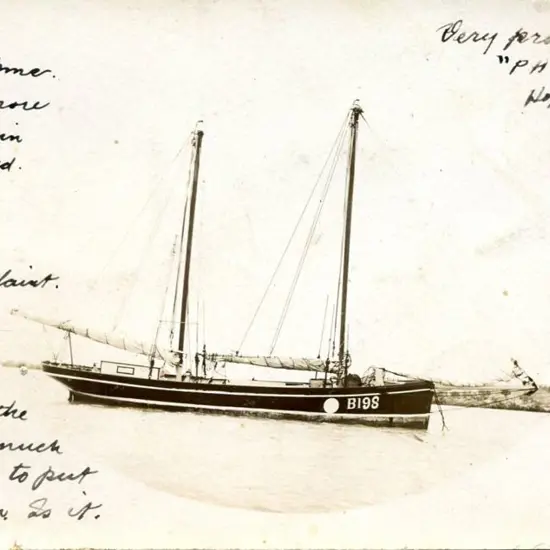 Broome Pearl Lugger B 198 b&w photographic card ...