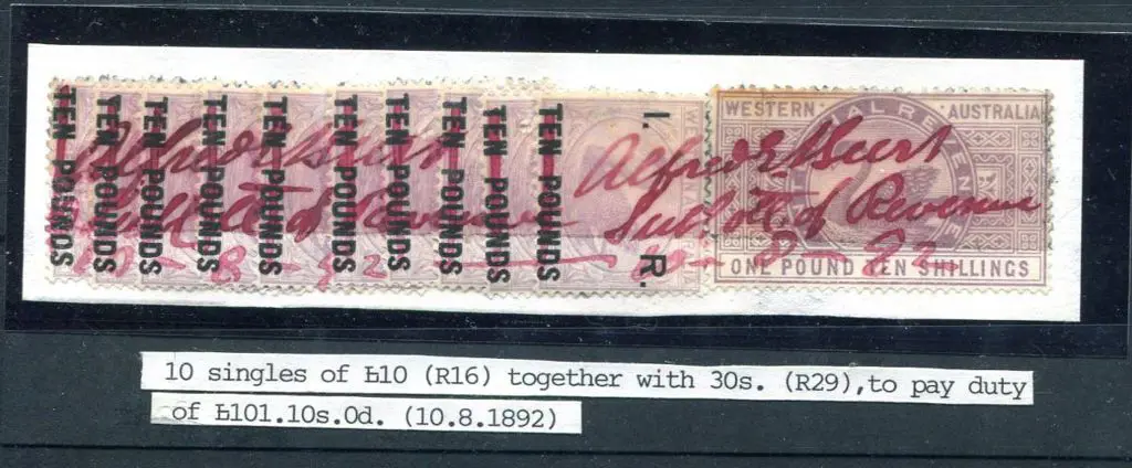 1881 £10 IR lilac with IR ovpt R16 with ten ... Image 1++