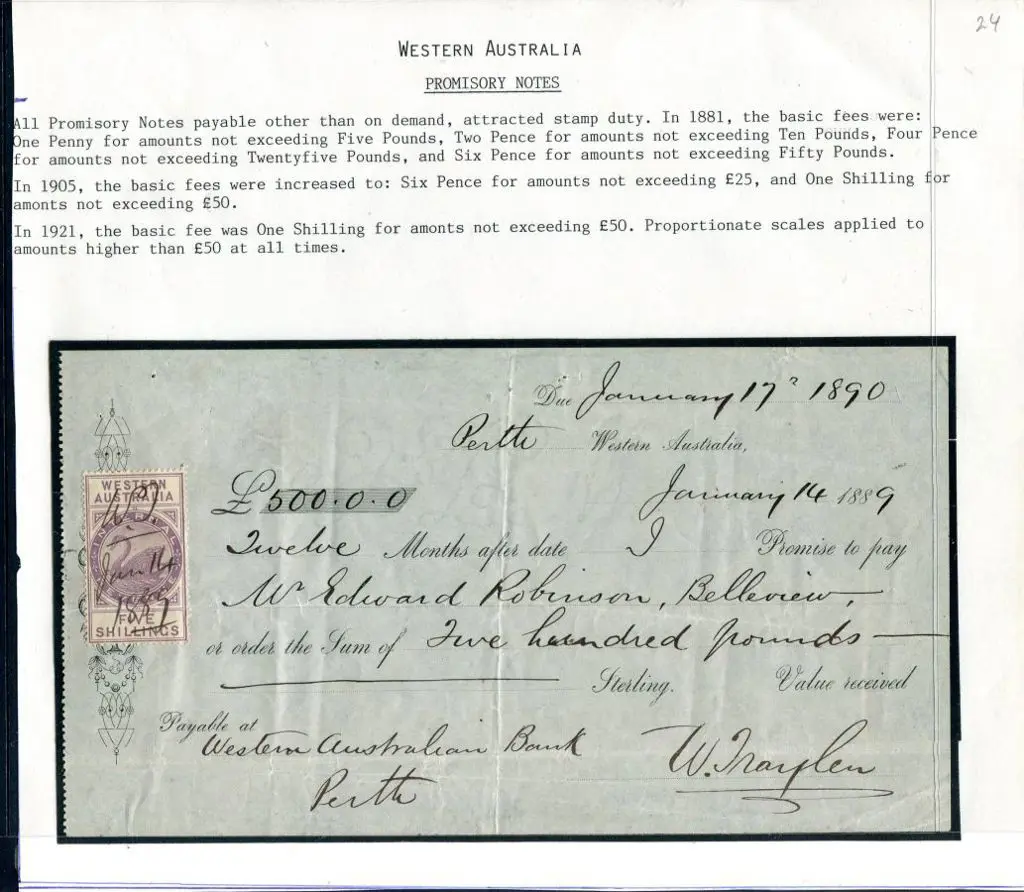 1890 "£500 Promissory Note" with 5/- ... Image 1++