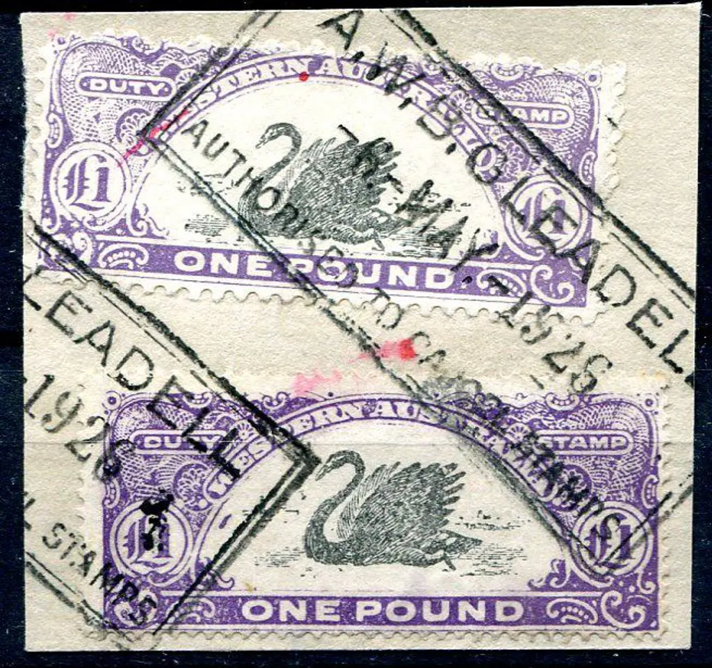 1923/25 £1 R152B &amp; R152A on piece fine used ... Image 1++