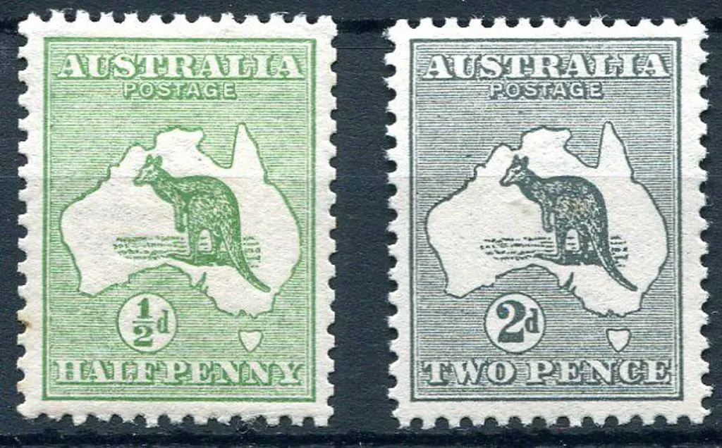 1913 1st wmk ½d green &amp; 2d grey MUH. Each has ... Image 1++