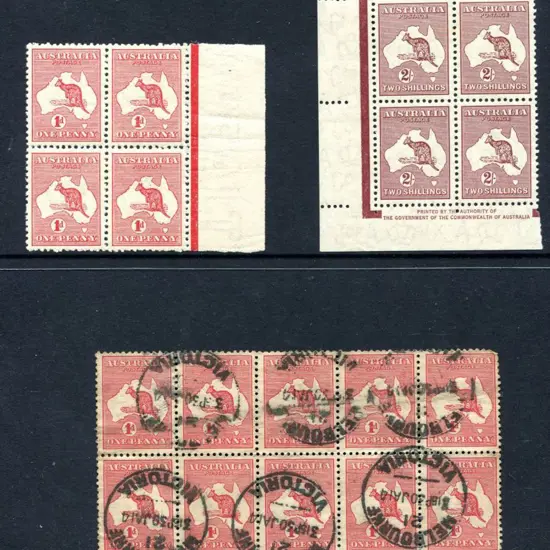 1d red Die IIA marginal block of 4 MUH plus a used ...